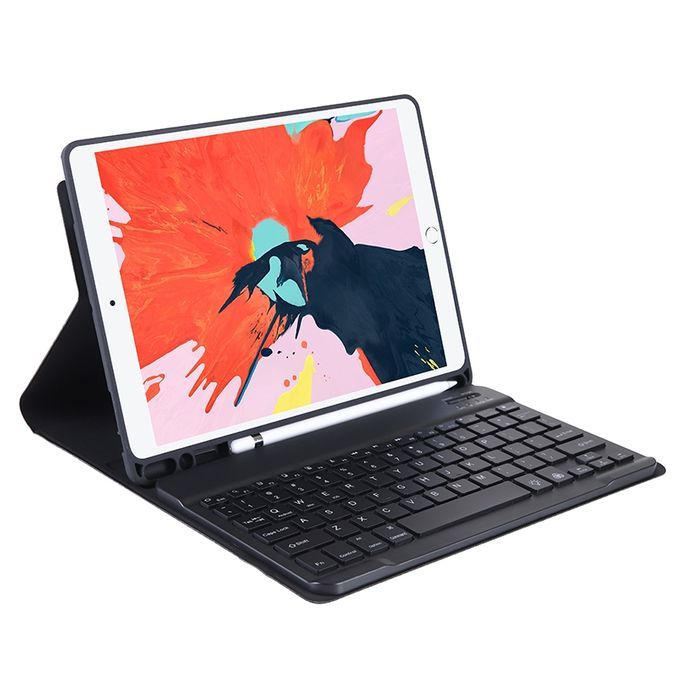 T102B For IPad Air / Pro 10.5 Inch (2019) TPU Candy Color Ultra-thin Bluetooth Keyboard Protective Case With Stand & Pen Slot(Black)