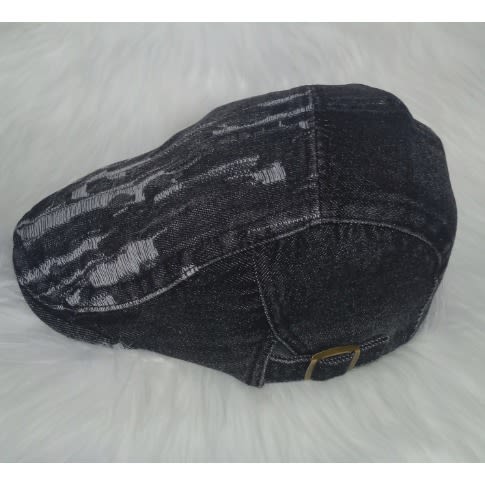 Vintage Flat Denim Caps  Black