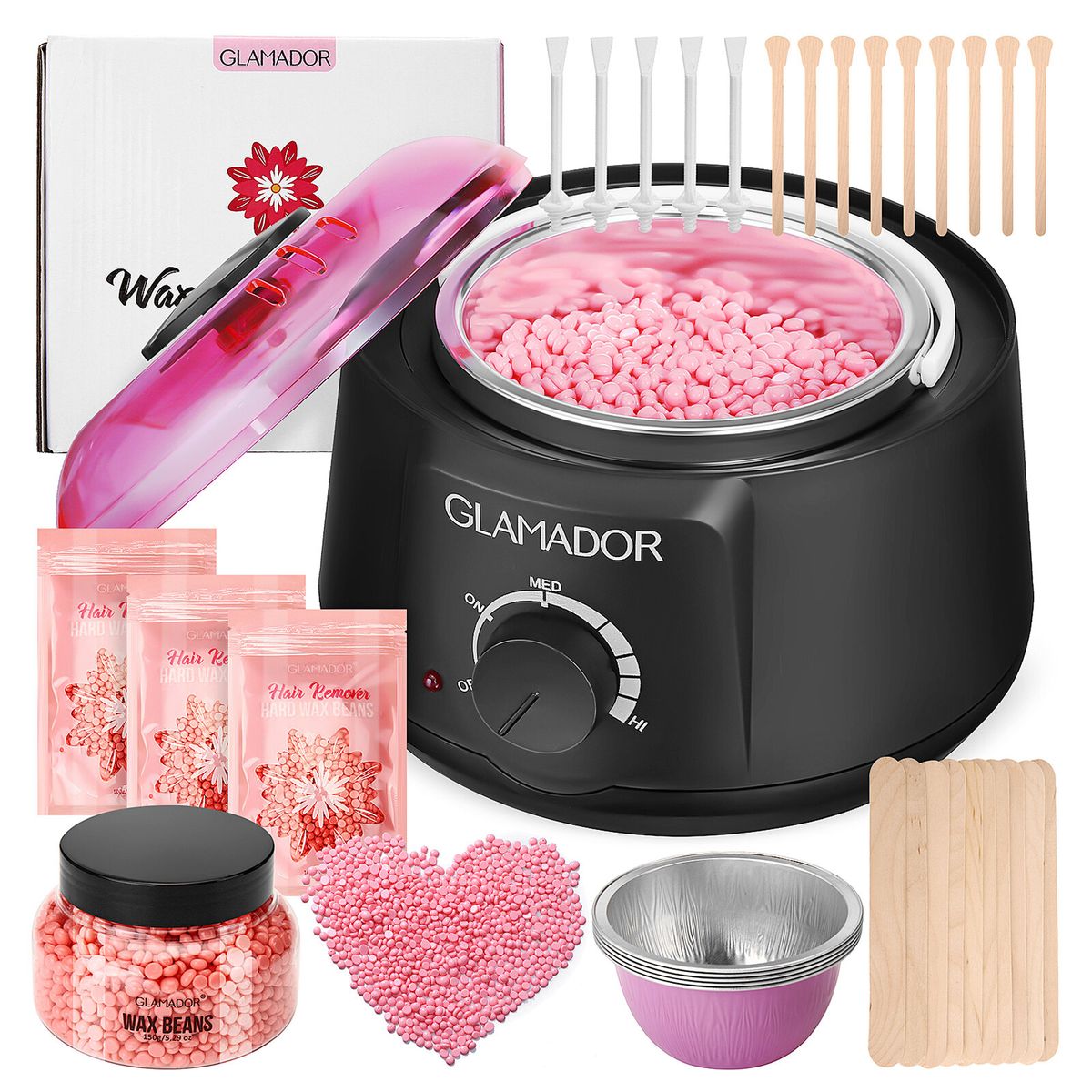 Waxing Hair Removal Set Wax Machine Warmer Heater Beads