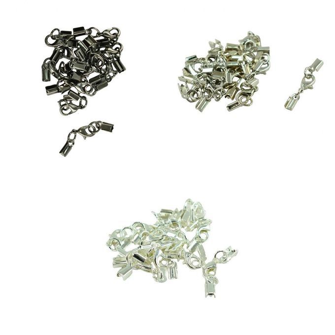 36Pcs Ribbon  Ends Connectors Lobster Clasp Accessories For