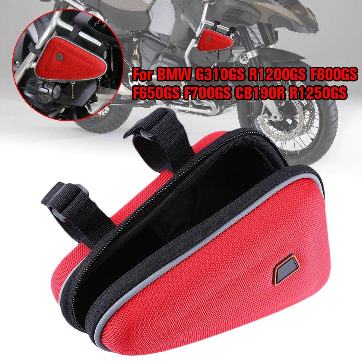 Red Saddle Storage Bag Engine Guard Case Pouch For BMW R1200GS F800GS F700GS