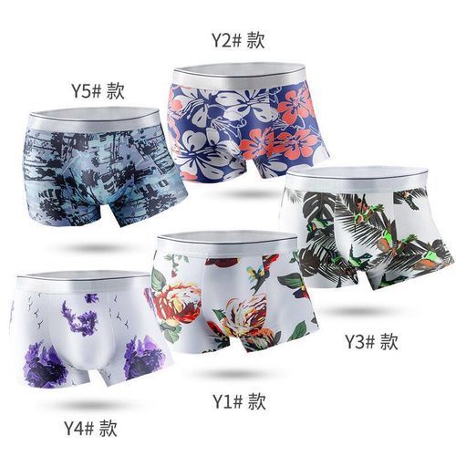 5PCS Men's Ice Silk Panties Modal Breathable Boxer Shorts