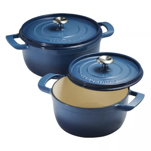 4qt & 6t Enameled Cast Iron Dutch Oven - 2-pack