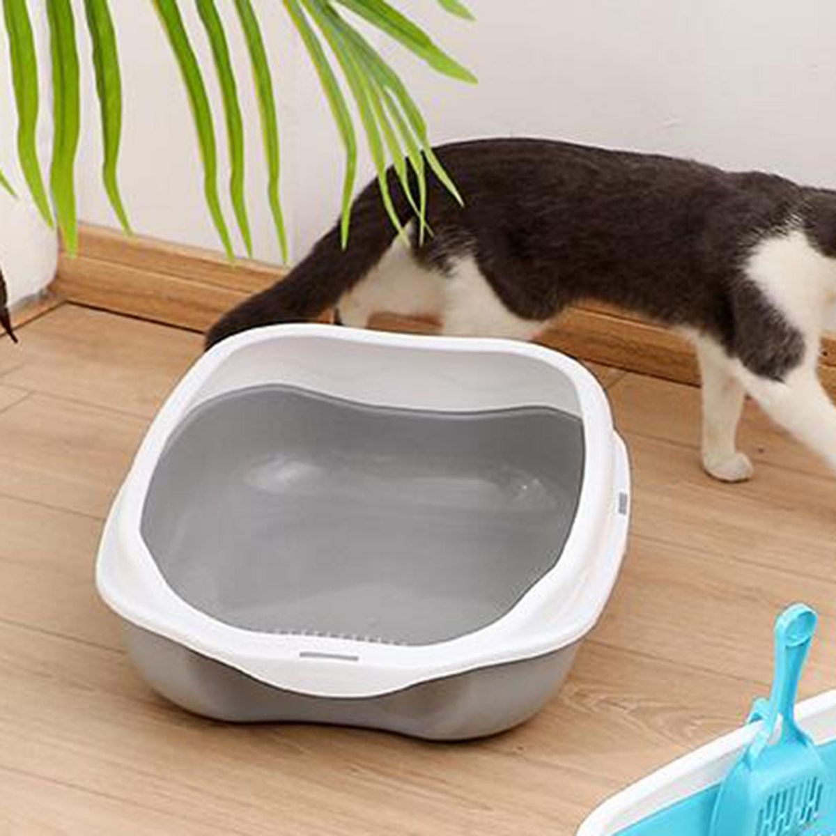 Cat Litter Box Durable Cat Toilet For Gray S 42x29x14cm