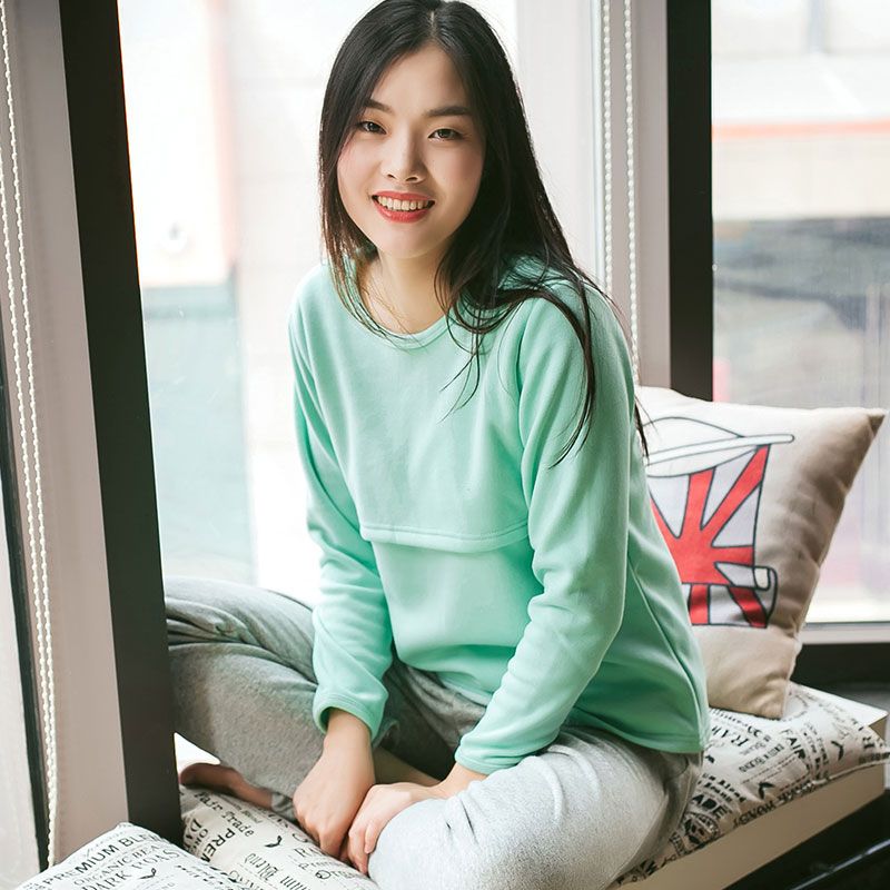 Green-Hishiny Women Maternity Hoodies Winter Autumn Nursing Top Clothing Breastfeeding