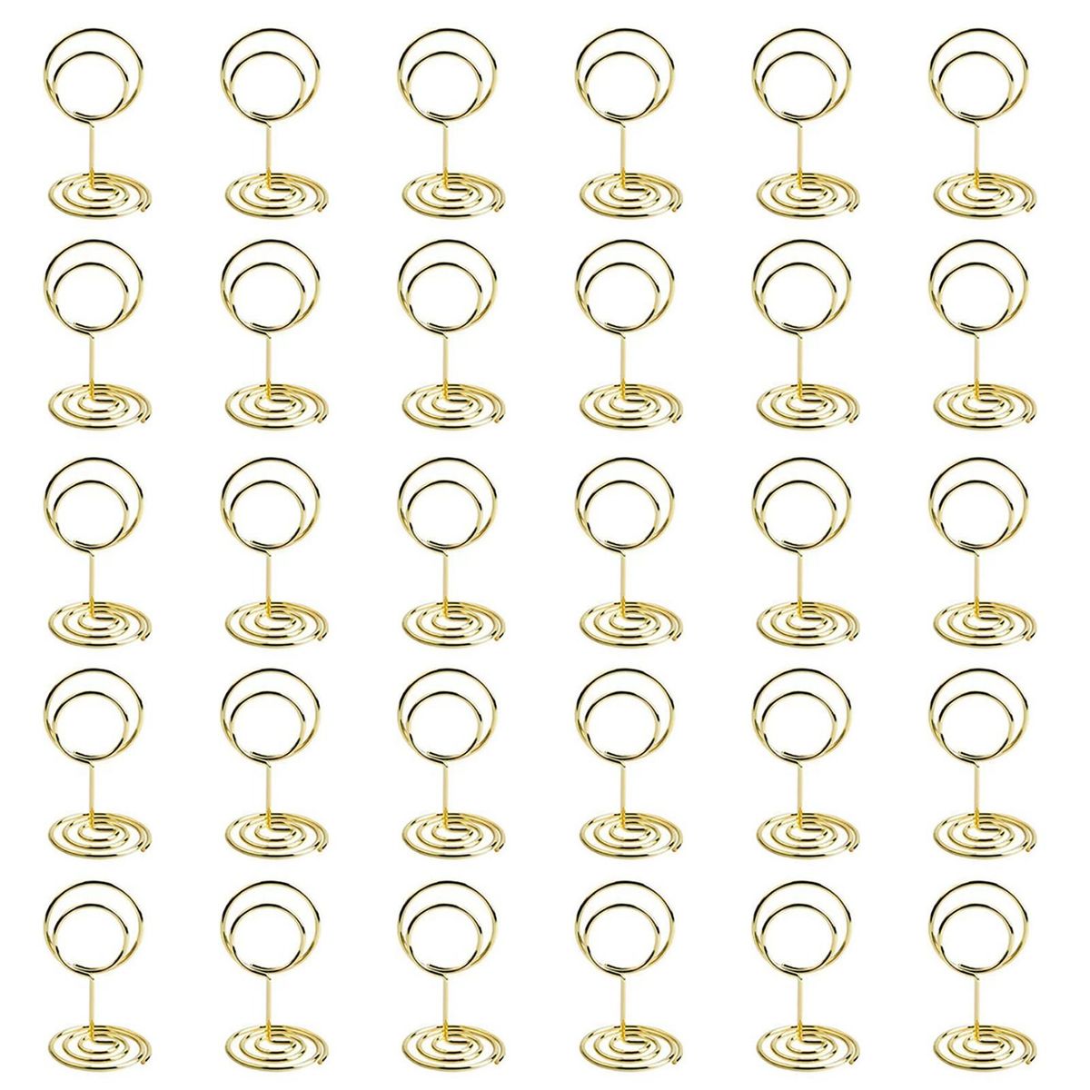 Multi-functional Card Holder 30pcs Metal Card Holder Stand for Photos Golden