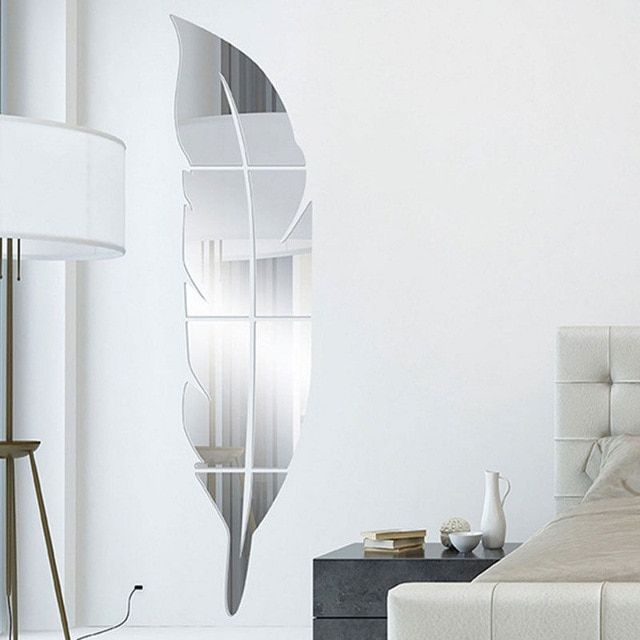 Decorative Mirrors 1 X HOT 3D Feather Mirror