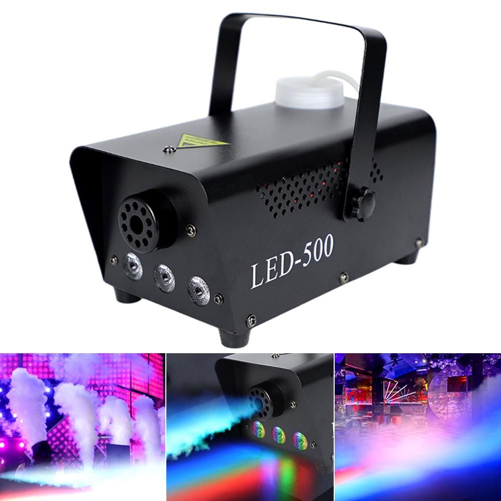 Fog Machine Smoke Machine with LED Lights Wireless Remote Control Colorful Lights Stage Equipment Fog Machine for Bar Party Private Room 500W