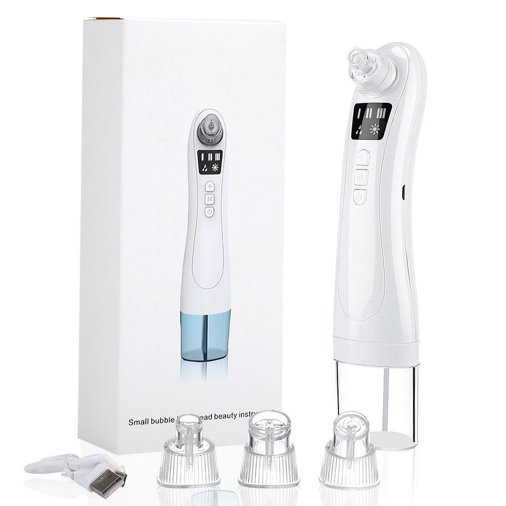 Electric Blackhead Remover Small Bubble Heated Facial Pores Clean USB Rechargeable Pore Vacuum Cleaner Pore Acne Pimple Remover