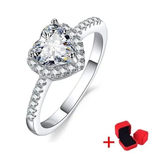 Heart Engagement Ring+ Ring Box
