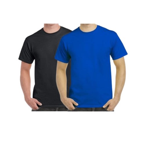 Plain Men's T-shirt - 2-pack - Royal Blue & Black