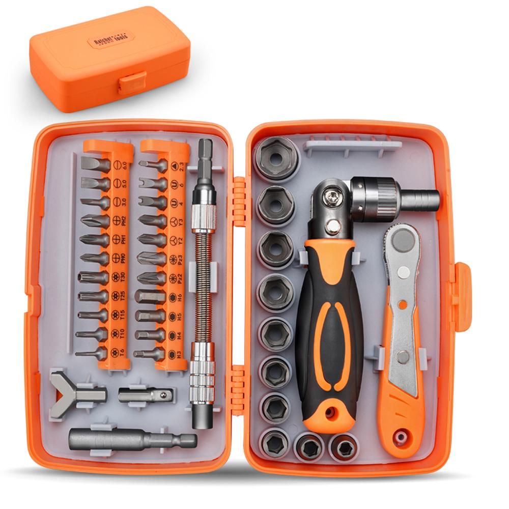 38in1 Multifunctional Ratchet Wrench Screwdriver Set Practical Motorcycle Bicycle Bathroom Air Conditioner Auto Repairs Maintenance Tool Set Household Hardware Combination Tool Set