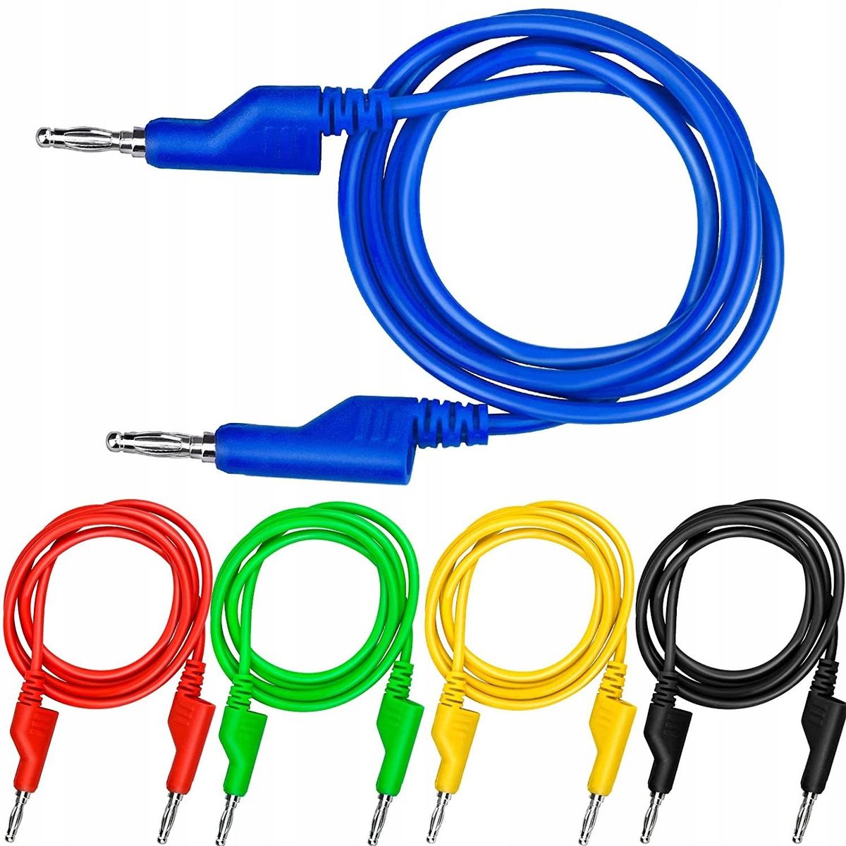 Alligator Clip Electrical Test Insulated Cable with Wires5 Color 1 Meter
