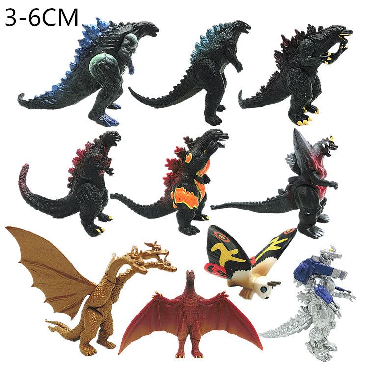 10PCsset Gojira Godzilla 3-8cm PVC Action Figure