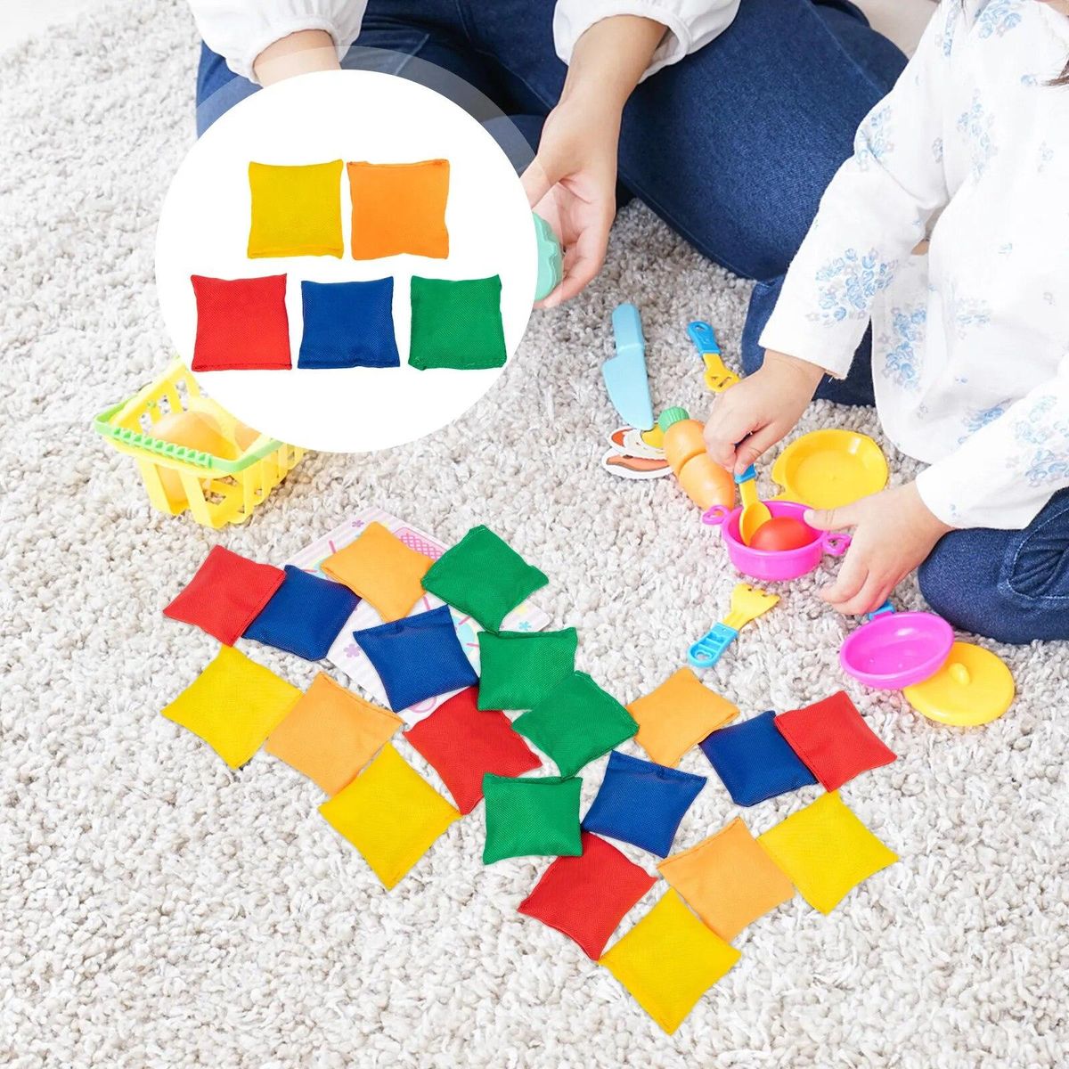 10 Pcs Sand Throw Bean Bag Bags Toys Kids Sandbags Throwing Portable Calcium Carbonate Carnival Supply Child Games