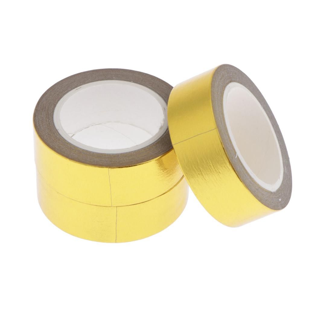 3 Rolls  Washi Paper Tape Sticky For Golden