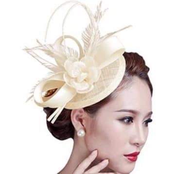 Edge Feathered Headpiece - Cream