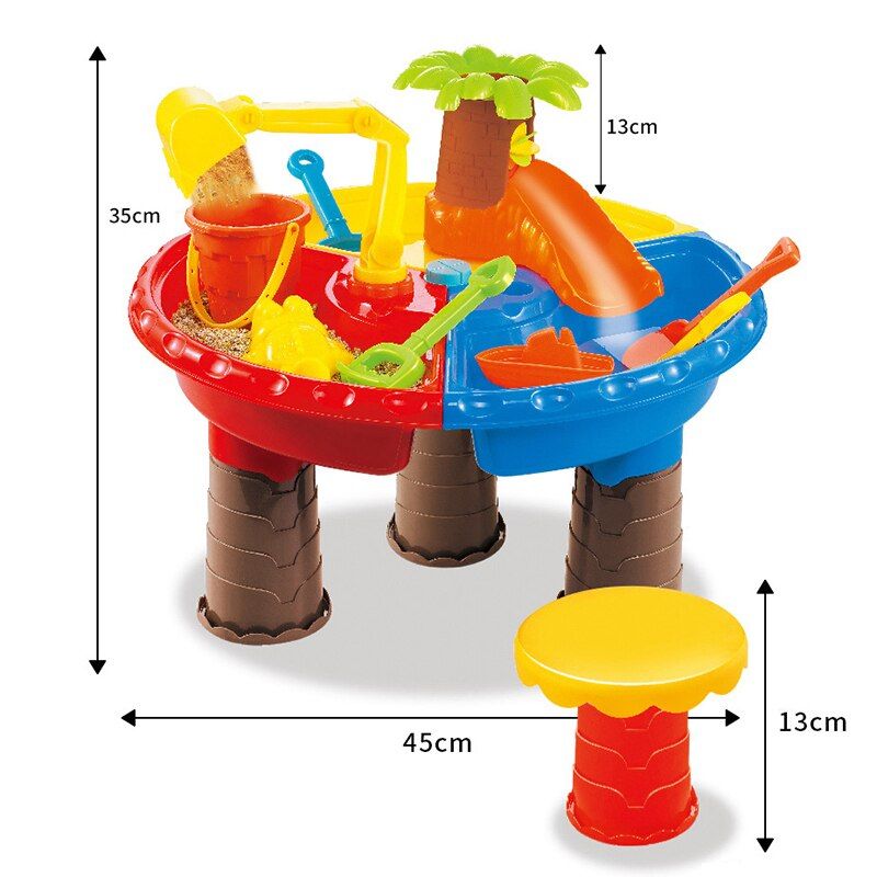 1 Set Of Children's Beach Table Sand Toys