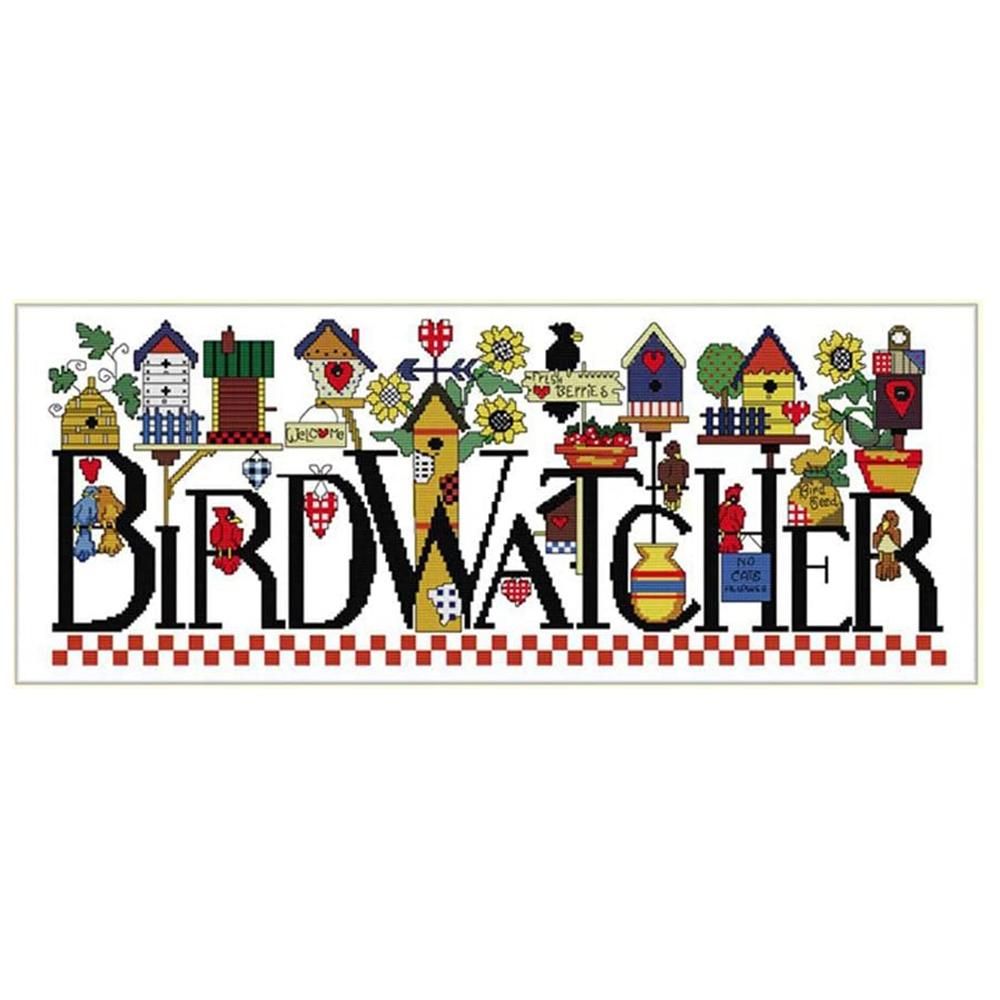 Embroidery Kits for Adults,Birdwatcher House Animals