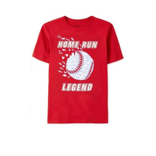 Boys Home Run Graphic Tshirt - Red