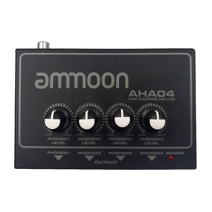Ammoon AHA04 Portable 4-Way Headphone Amplifier Amp With-