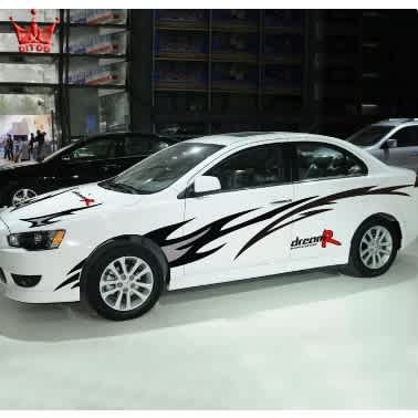 Premium Sporty Flame Sticker/decals For Cars- Trucks And Buses