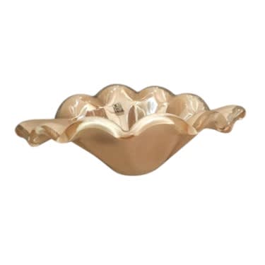 Murano Crystal Glass Scalloped Centerpiece Bowl