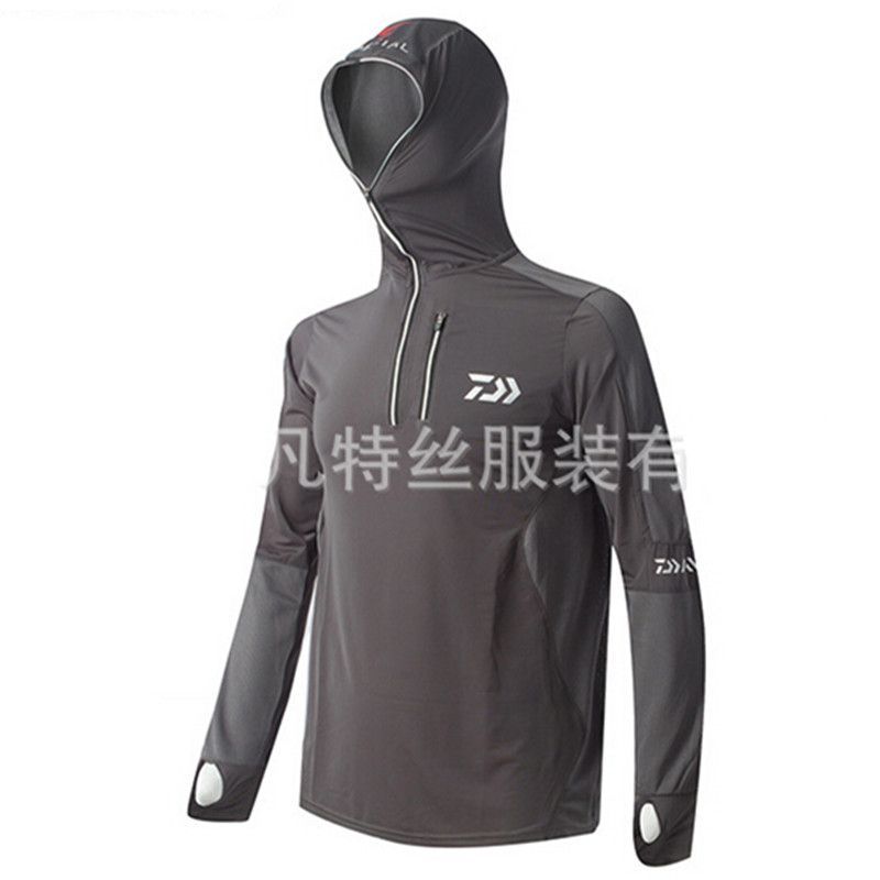 Men's Long Fishing Shirt Outdoor Sportswear Suit Sun Protection Anti-UV Jersey