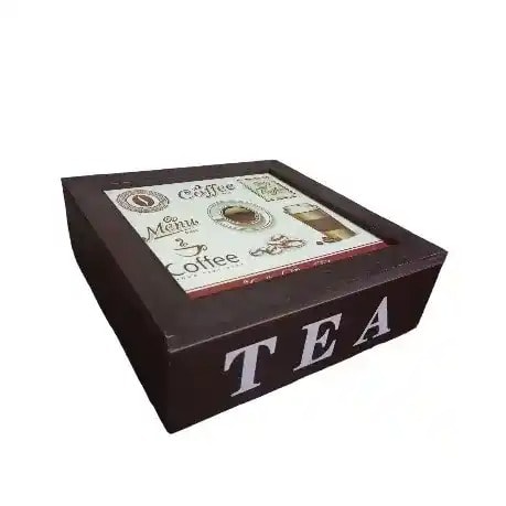 Vintage Design Wooden Tea Box - 9slot
