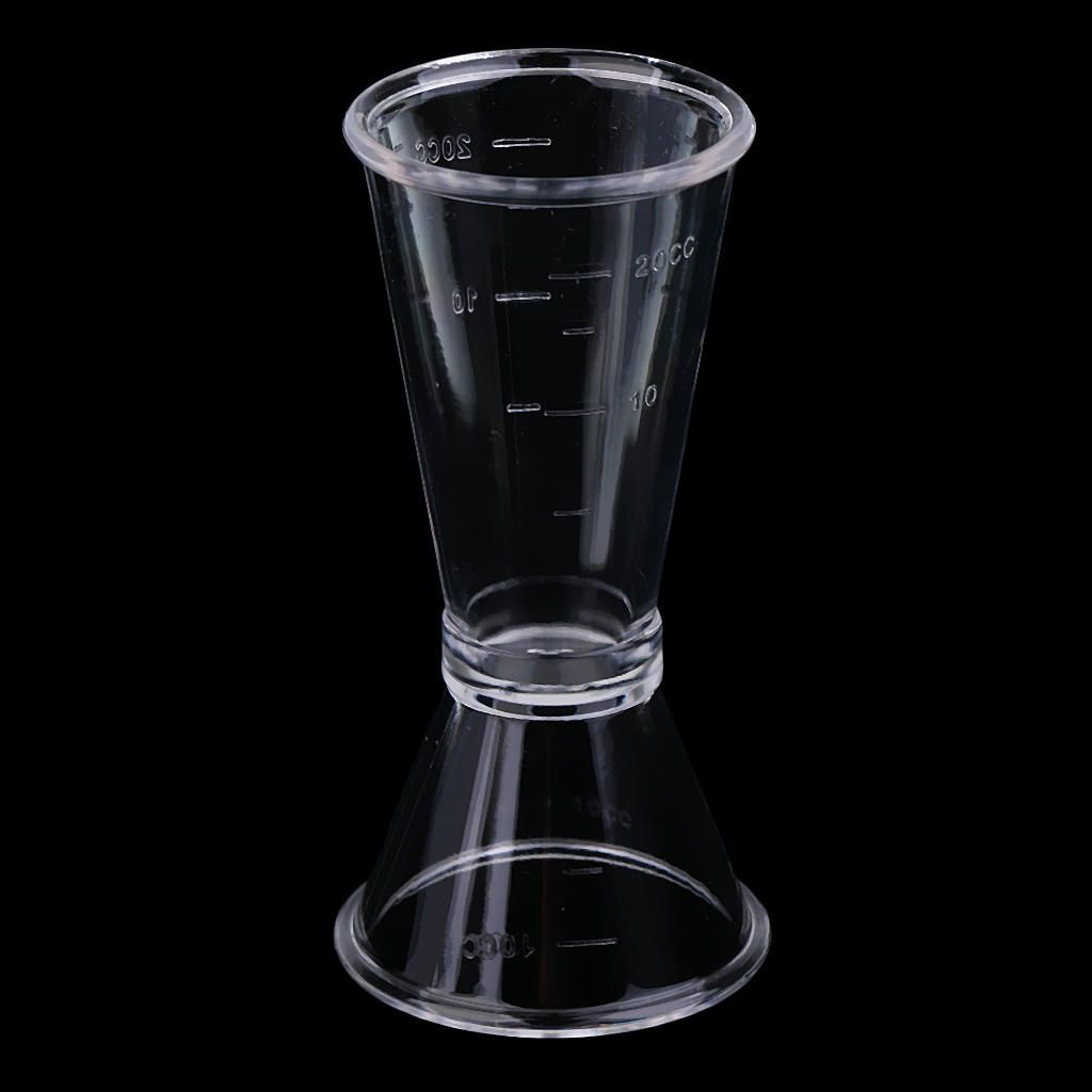 2pcs PC Double Single Shot Measure Cup Cocktail Drink Jigger