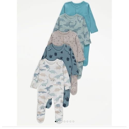 Set Of Baby Sleepsuit Animal Design - 5packs