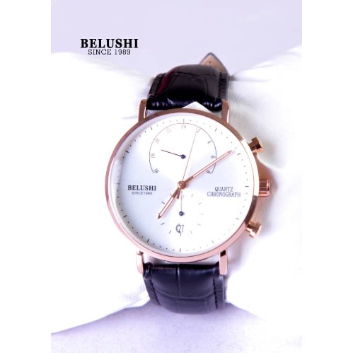 Belushi 1989 Leather Strap Watch - Champagne Gol