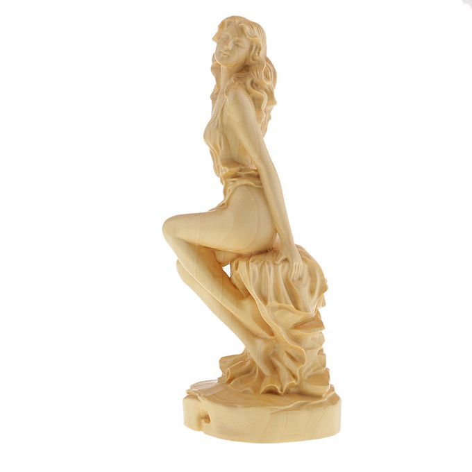 European Style Wooden Beauty Statue People Figurine Sculpture Full