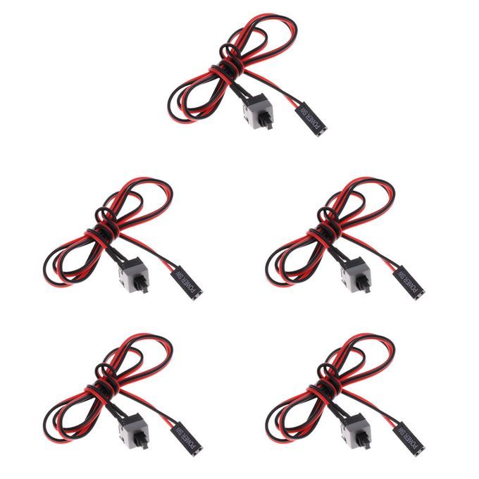 5pcs PC  Computer On/Off/Reset Switch Power Cord Restarting Switch