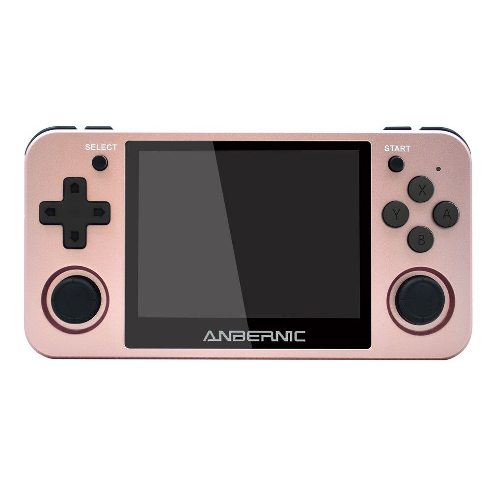 ANBERNIC RG350M 3.5 Inch IPS Screen 64Bit DDR2 512M 16GB 3000+ Games Retro Handheld Video Game Console Player For PS1 GBA FC MD Rose Gold