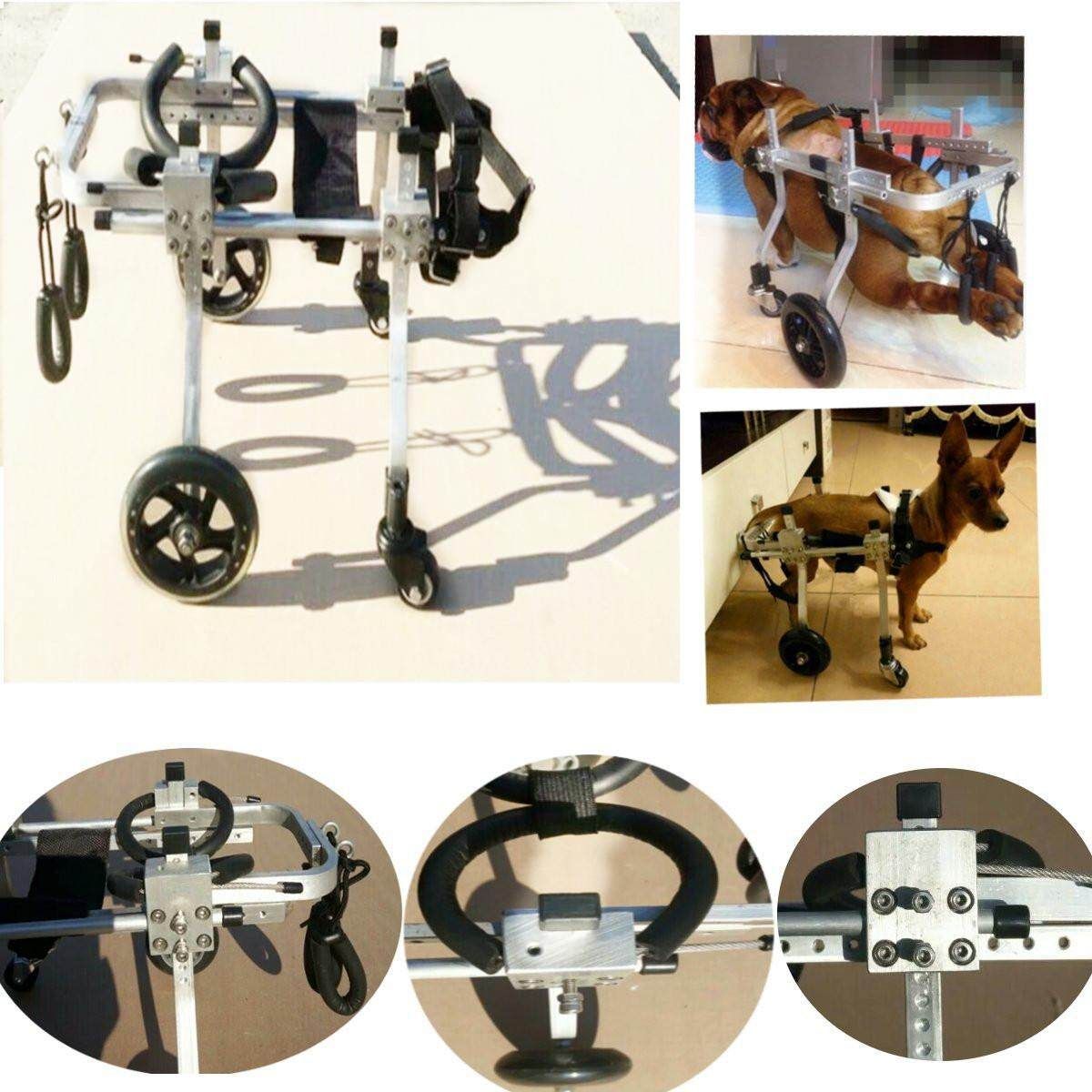 Cart Height 8.27-10.24" Inch Top-Handicapped Dog Cat Pet Wheelchair 4 Wheels