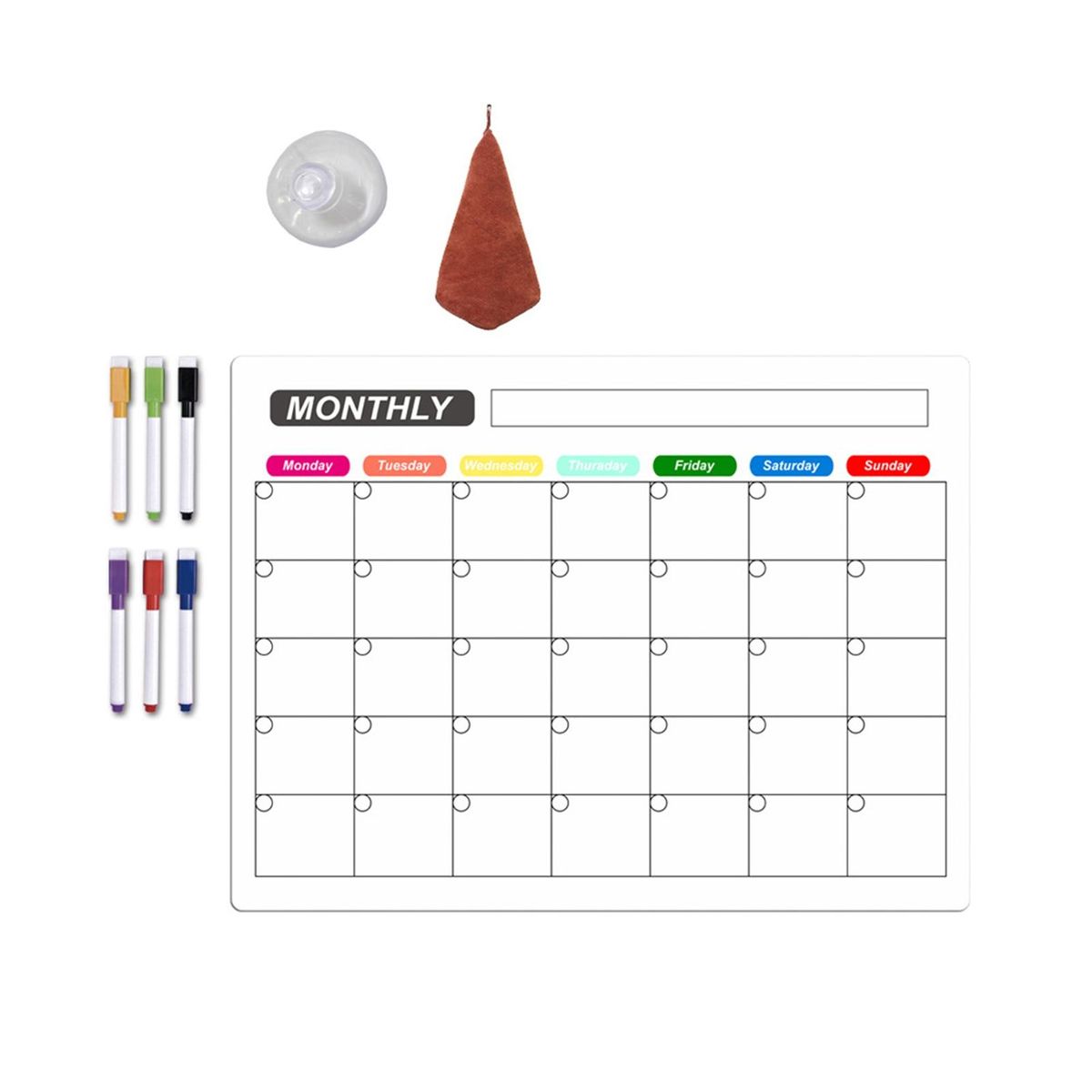 Grocery Organizer Magnetic Weekly Planner Fridge Calendar Set Organize