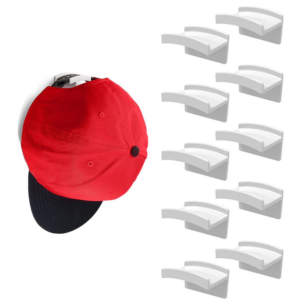 10PCS Hat Hook Self Adhesive Wall Mounted No Drilling Hat