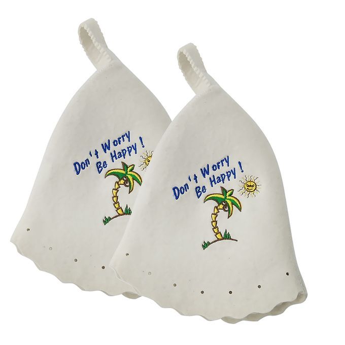 2x 100 Wool Felt Sauna Hat Cap 33x 30x 1cm For Russian Banya Sauna