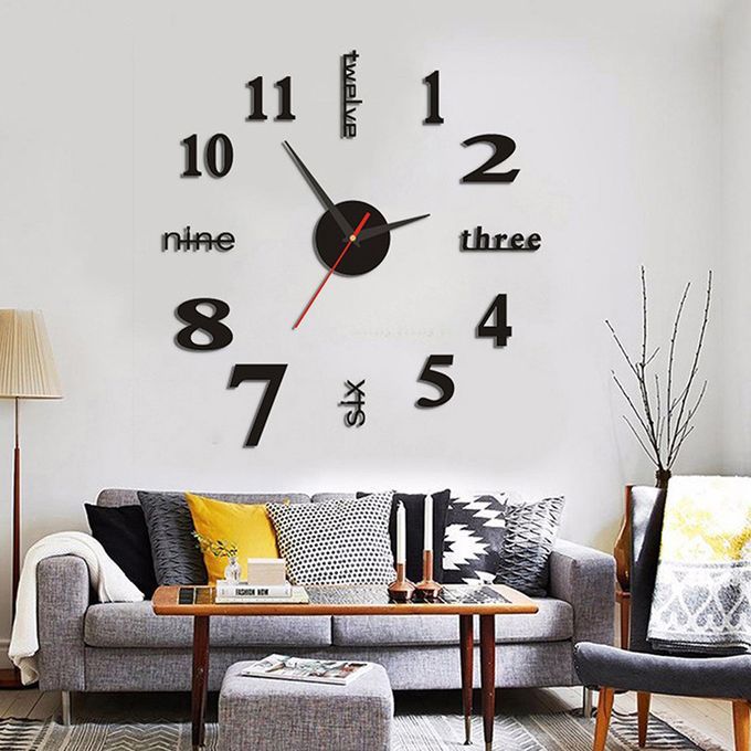 Wall Clock Stickers Creative Modern DIY Decal 3D Home Decor