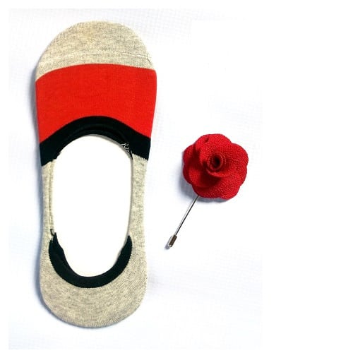 Stealth Socks + Petal Lapel Pin - Red