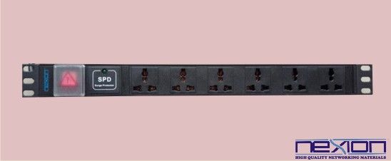 6-Way PDU, 6 Universal Sockets + Switch & Surge Suppressor