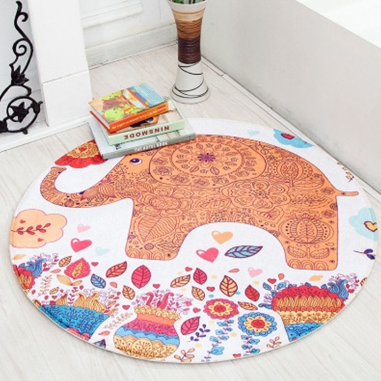 Cute Hand-painted Animal Carpet Round Mat
