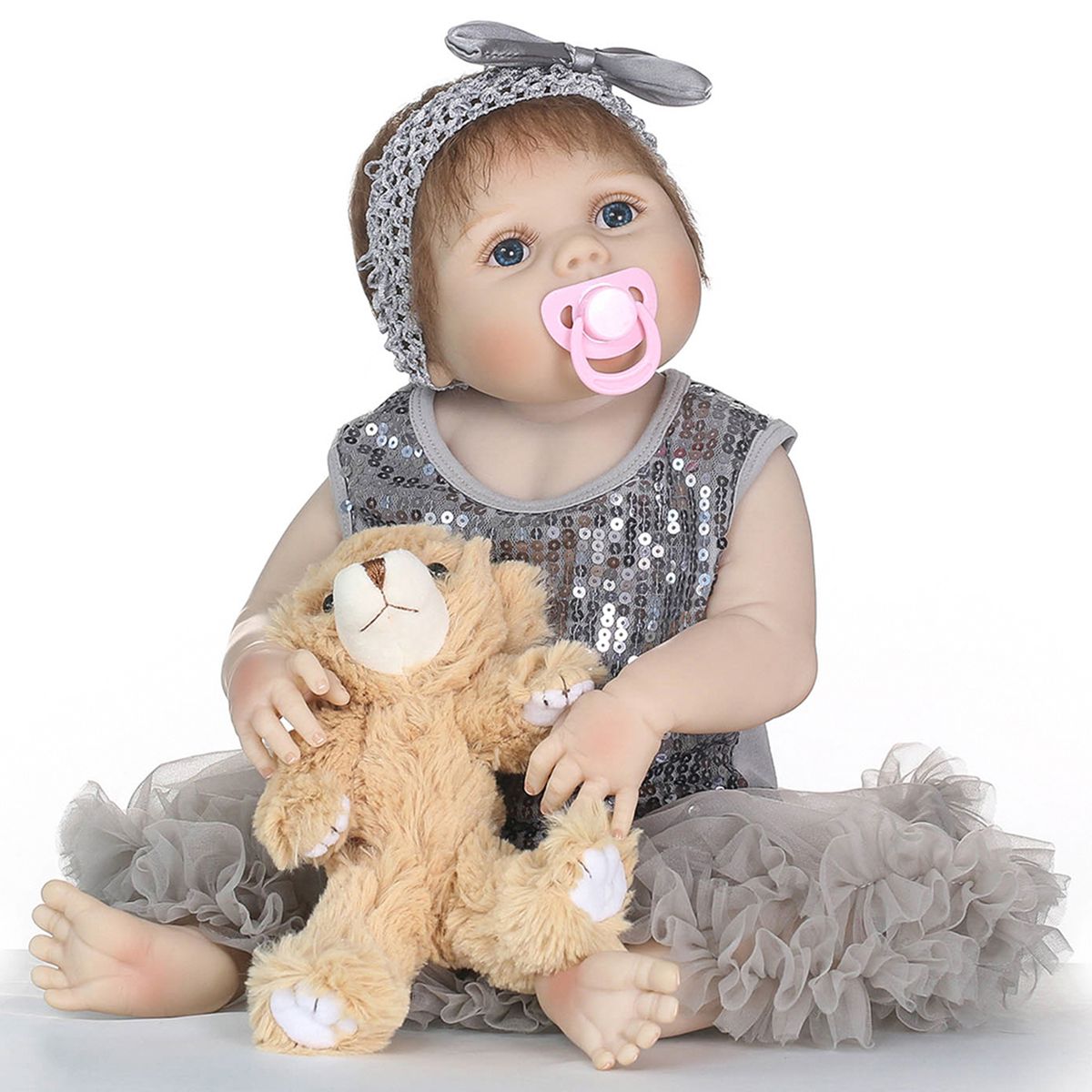 Reborn Baby Girl Doll 22 Inch Soft Full Silicone Vinyl Body