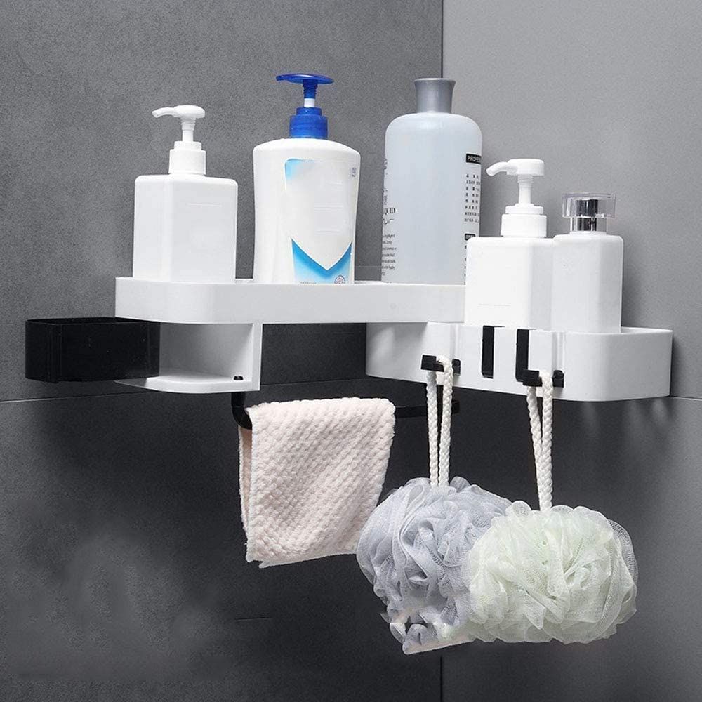 Bathroom Wall Organizer Shelf Storage Adhesive Wall Mounted