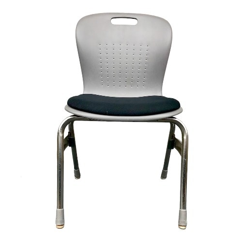 Virco Sage Series Padded Seat Stack Sturdy Chair - Grey - 1pc