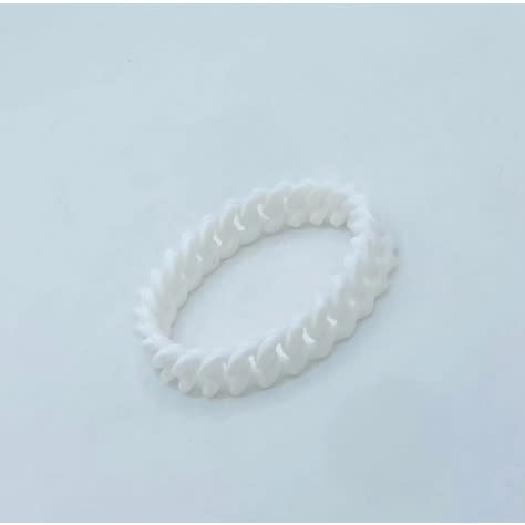 Elastic Stretchy Ski Silicon Rubber Mens Bracelet White