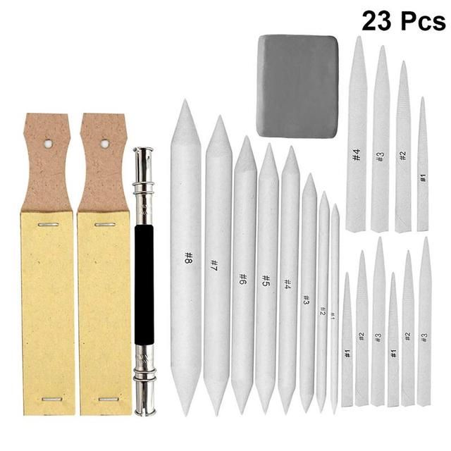 23 Pcs Stumps And Tortillions Set Sandpaper Pencil Pointer