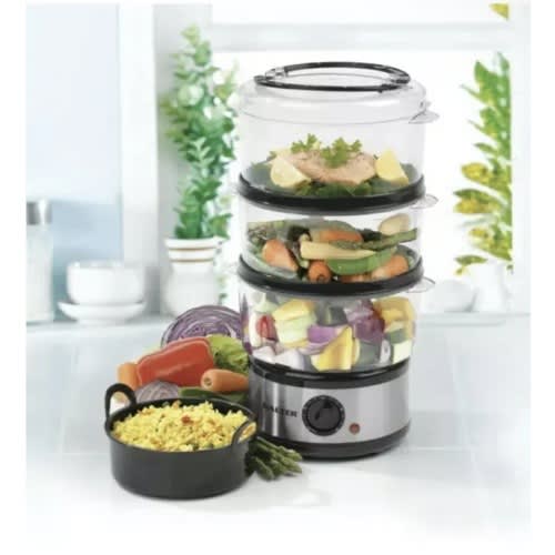 Healthy Cooking Food And Vegetable 3 Basket Steamer.