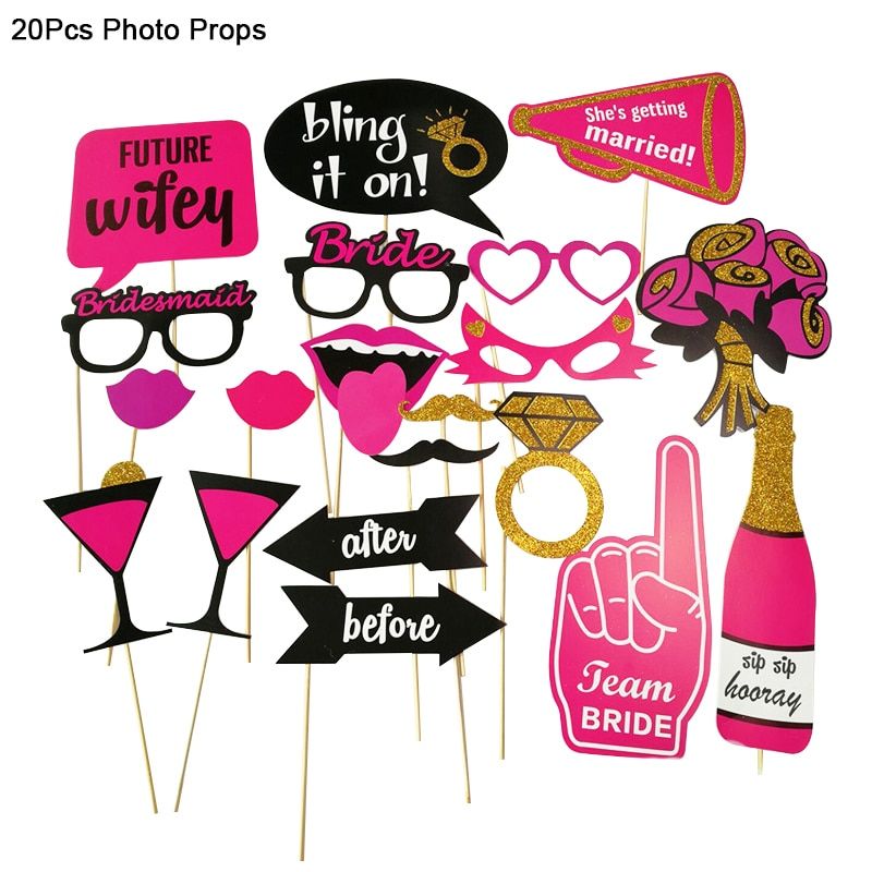 Rose Gold Bride To Be Letter Foil Ballon Bride Veil Sash Headband Wedding Decorations Bridal Shower Bachelorette Party Supplies 20pcs Photo Props